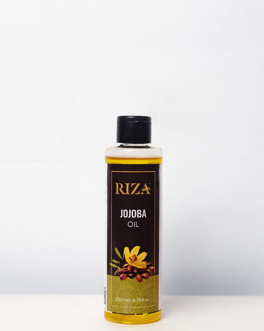 Riza Jojoba Oil – pure natural oil for balanced skin, hair care and deep hydration.
